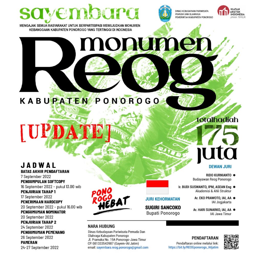 Update Timeline Sayembara Gagasan Monumen Reog kabupaten Ponorogo
